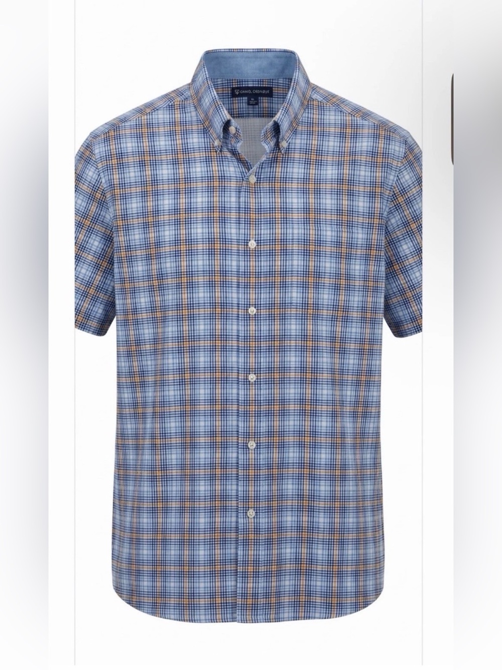 Daniel Cremieux SS Knit Button Down Shirt Blue Plaid Sz XXL Business Casual